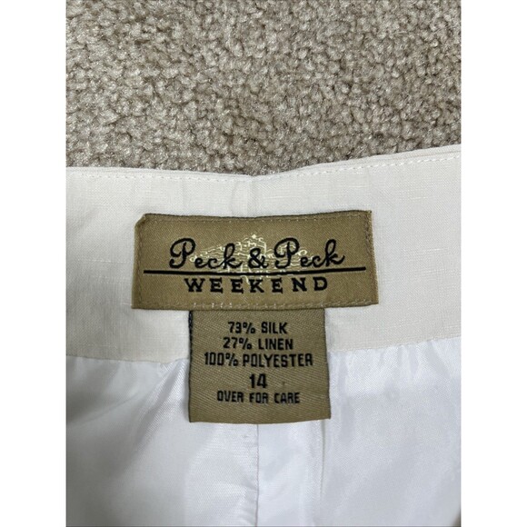 Peck & Peck Weekend Sz14 Pants Womens Wide Leg Ivory Silk Linen Blend Lined READ - Picture 4 of 16